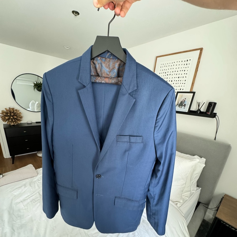Bespoke Blue Wedding Three-Piece Suit